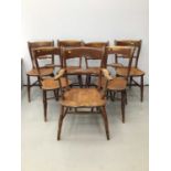Set of seven 19th century East Anglian beach and elm country chairs, to include one carver