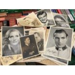 Lot 1930s film star photographs and related books, Victorian scrap book and cigarette card albums