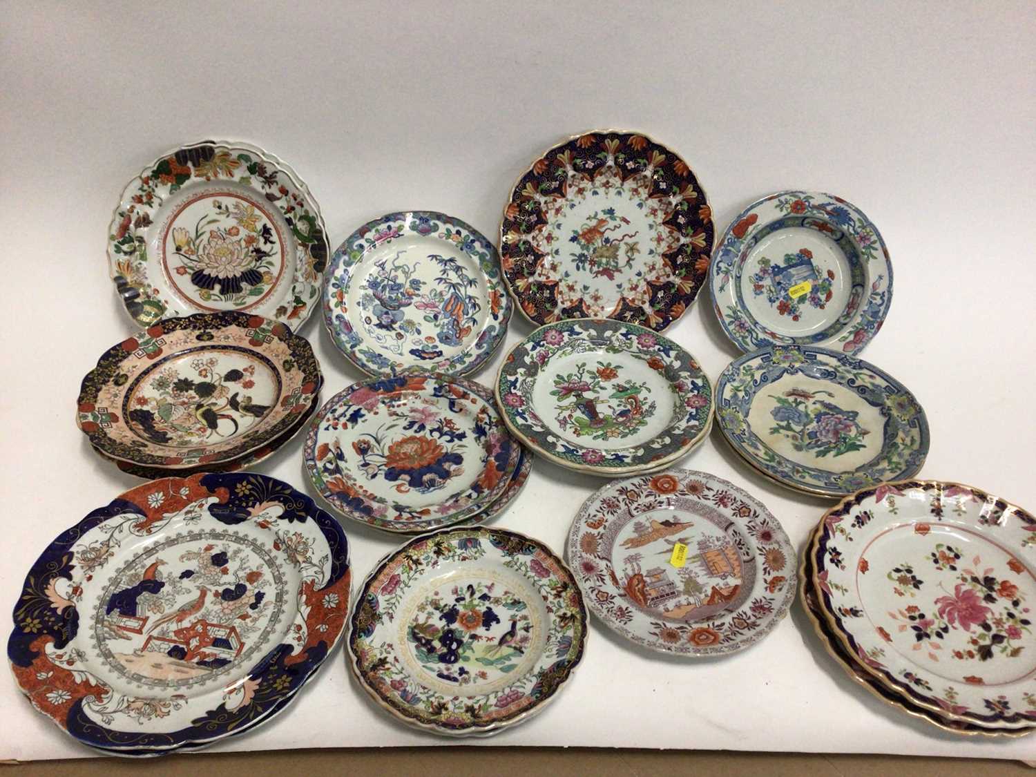 Good collection of 19th century Masons Ironstone plates and dishes, various patterns and marks (21