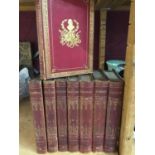 Shakespeare, eight 19th century volumes, Comedies etc, in good decorative red and gilt tooled leathe
