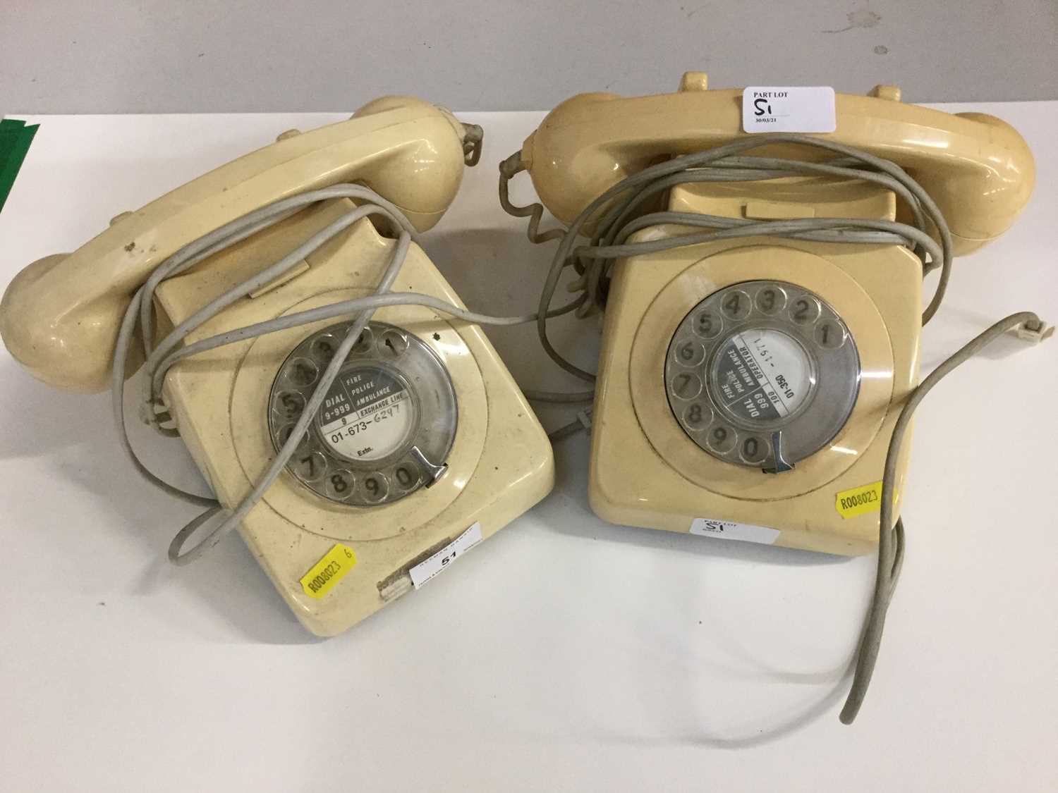 Two 1950's Cream Telephones
