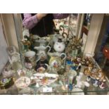 Collection of decorative porcelain to including miniature cake decorations, miniature tea sets, Wedg