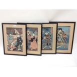 Four Japanese woodblocks