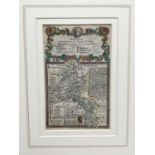 18th century hand coloured engraved miniature map of Oxfordshire