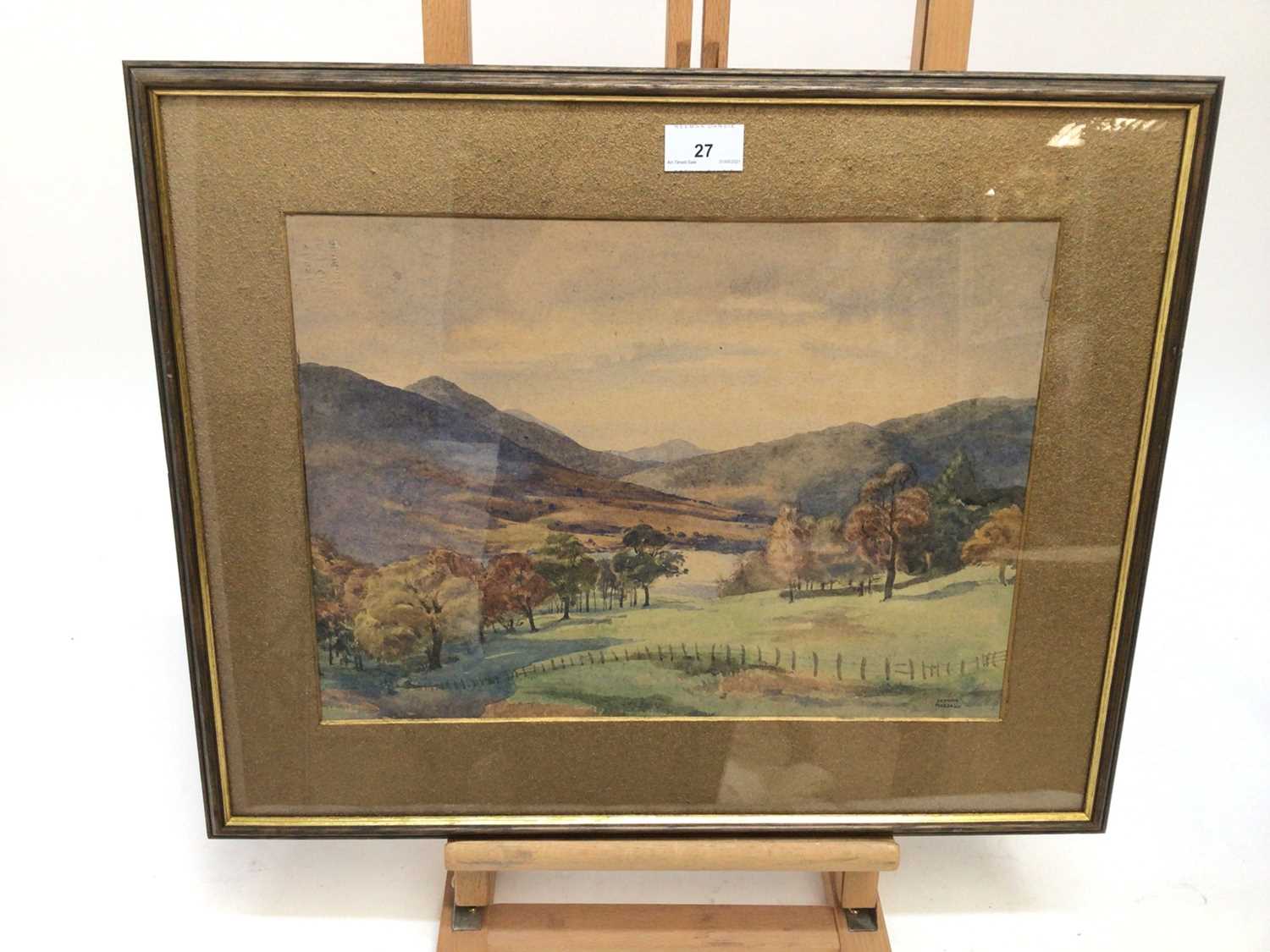 Joanna Hassall, early 20th century, English School, watercolour - an extensive rural valley, signed, - Image 2 of 5