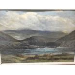 Irish school, early- mid 20th century, oil on board mountainous landscape