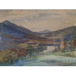 Joanna Hassall, early 20th century, English School, watercolour - an extensive rural valley, signed,