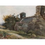 Early 20th century English School watercolour - A Welsh Cottage, indistinctly signed, in glazed gilt
