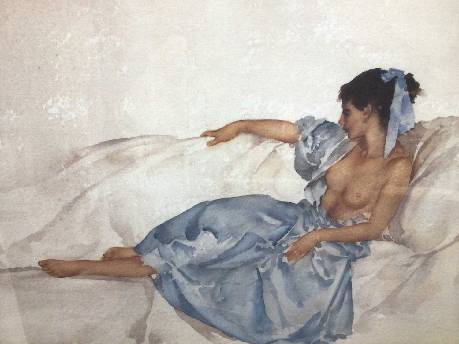 William Russell Flint (1880-1969) limited edition colour print - reclining semi-clad female, 656/750