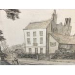 Regency pencil sketch of a house, titled Church End Finchley