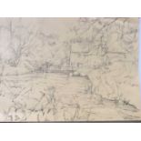 Anthony Atkinson (1929-2014) pencil sketch - Thorington Mill, signed, unframed, 21cm x 30cm