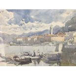 Attributed to Charles Edward Rowbotham (exh. 1881-1913) watercolour - Lake Como