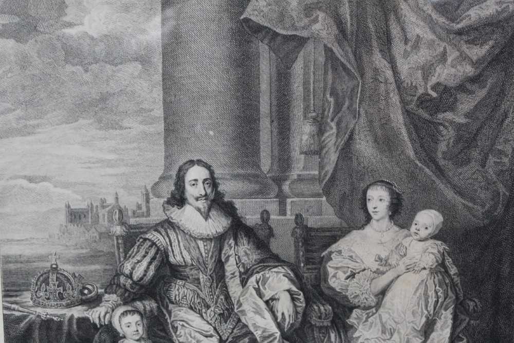 Late 18th century black and white engraving after Van Dyck - 'Charles the First, King of England & H - Image 7 of 10