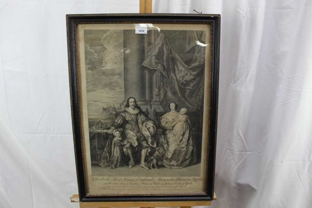 Late 18th century black and white engraving after Van Dyck - 'Charles the First, King of England & H - Image 2 of 10