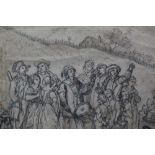 18th century sketch, Drummer and Crowd Provenance: Parker Gallery