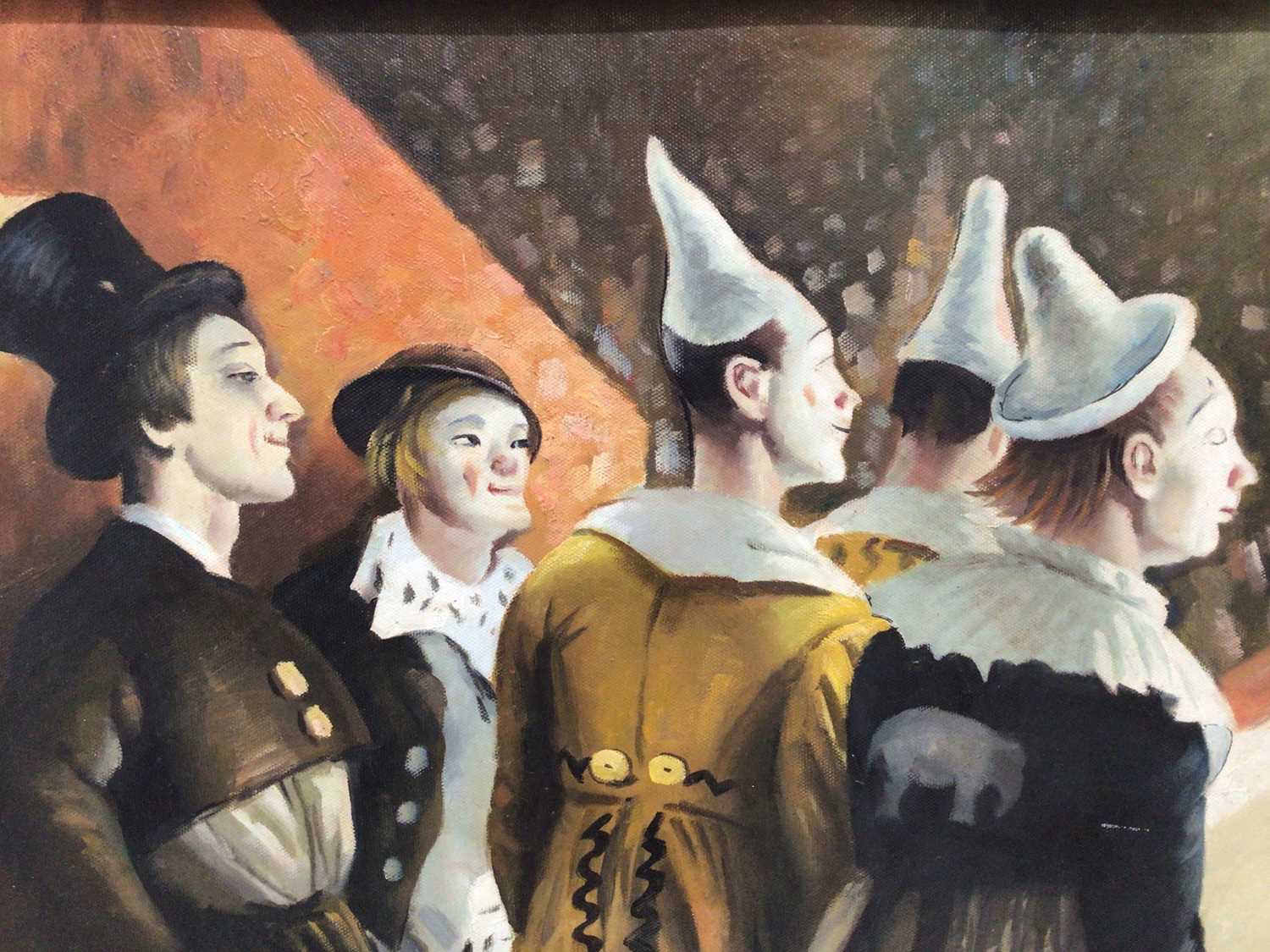 After Laura Knight oil on board clowns - Image 4 of 6