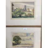 Douglas Norman Went (1887-1970) pair of watercolours - Essex Landscapes, signed and dated 1952, 17cm