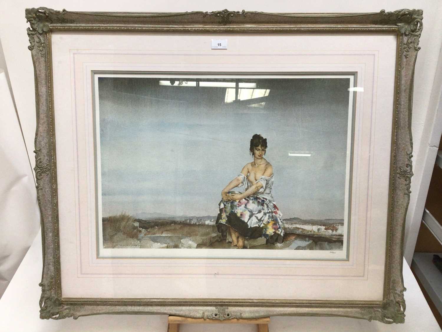 William Russell Flint (1880-1969) limited edition colour print - seated female figure in landscape, - Image 2 of 7