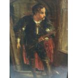 Victorian oil on panel - musketeer