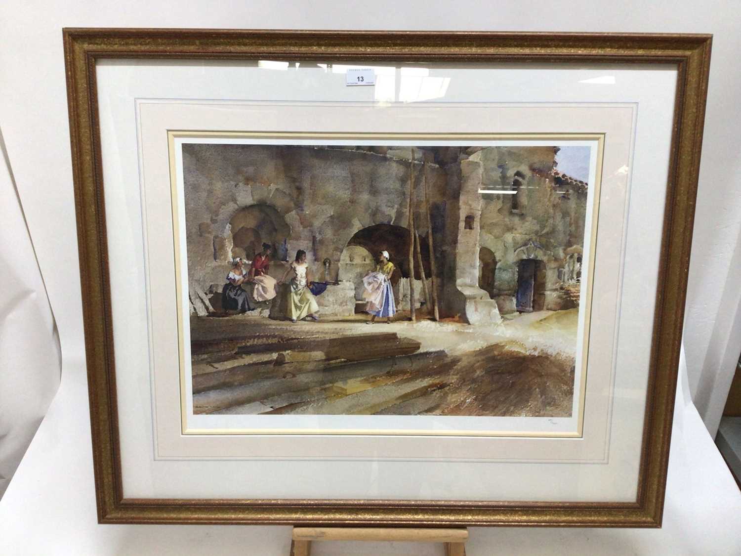 William Russell Flint (1880-1969) limited edition colour print - female figures gathered, with WRF b - Image 2 of 7