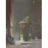 Bernard Banks (1921-1989) pastel, winter street scene, signed