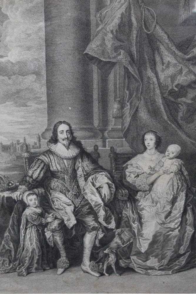 Late 18th century black and white engraving after Van Dyck - 'Charles the First, King of England & H