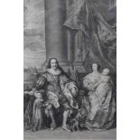 Late 18th century black and white engraving after Van Dyck - 'Charles the First, King of England & H
