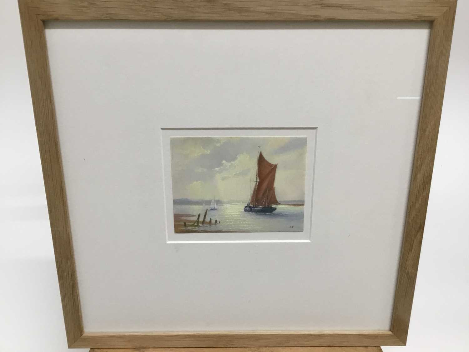 Sheila Fairman, contemporary, oil on ivorine panel - Returning Home, initialled, in glazed frame, 8. - Image 2 of 3