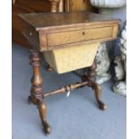 Victorian walnut sewing table