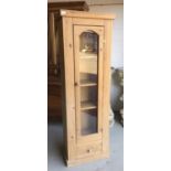 Pine glazed standing cabinet