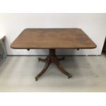 Regency mahogany and ebony line inlaid breakfast table