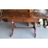 Good quality George III style mahogany and coromandel sofa table by Redman & Hales of Hatfield Pever