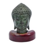 Antique Thai bronze head of Buddha