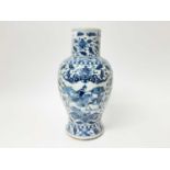 Large 19th century Chinese blue and white porcelain vase, 40cm height