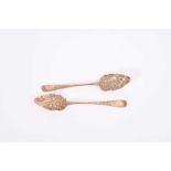 Pair of George III silver Hanoverian table spoons (London 1789)