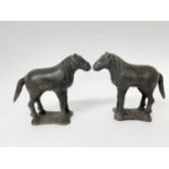 Pair of Yuan type ceramic horses