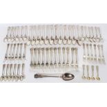 Good Quality Composite canteen of George IV / Victorian silver King's pattern cutlery, comprising on