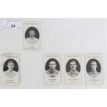 Cigarette cards - Taddy 1907/8. Prominent Footballers - 10 different, variety of backs