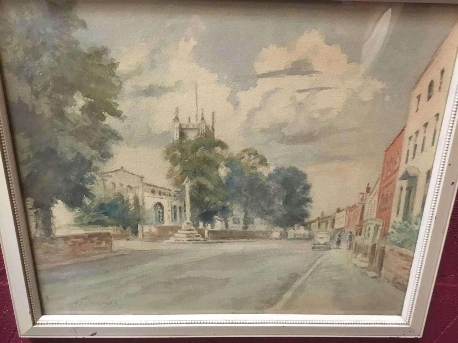 Ella Arawhinoa Constable (1893-1966), watercolour- Dedham High street