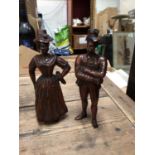 Pair softwood figures
