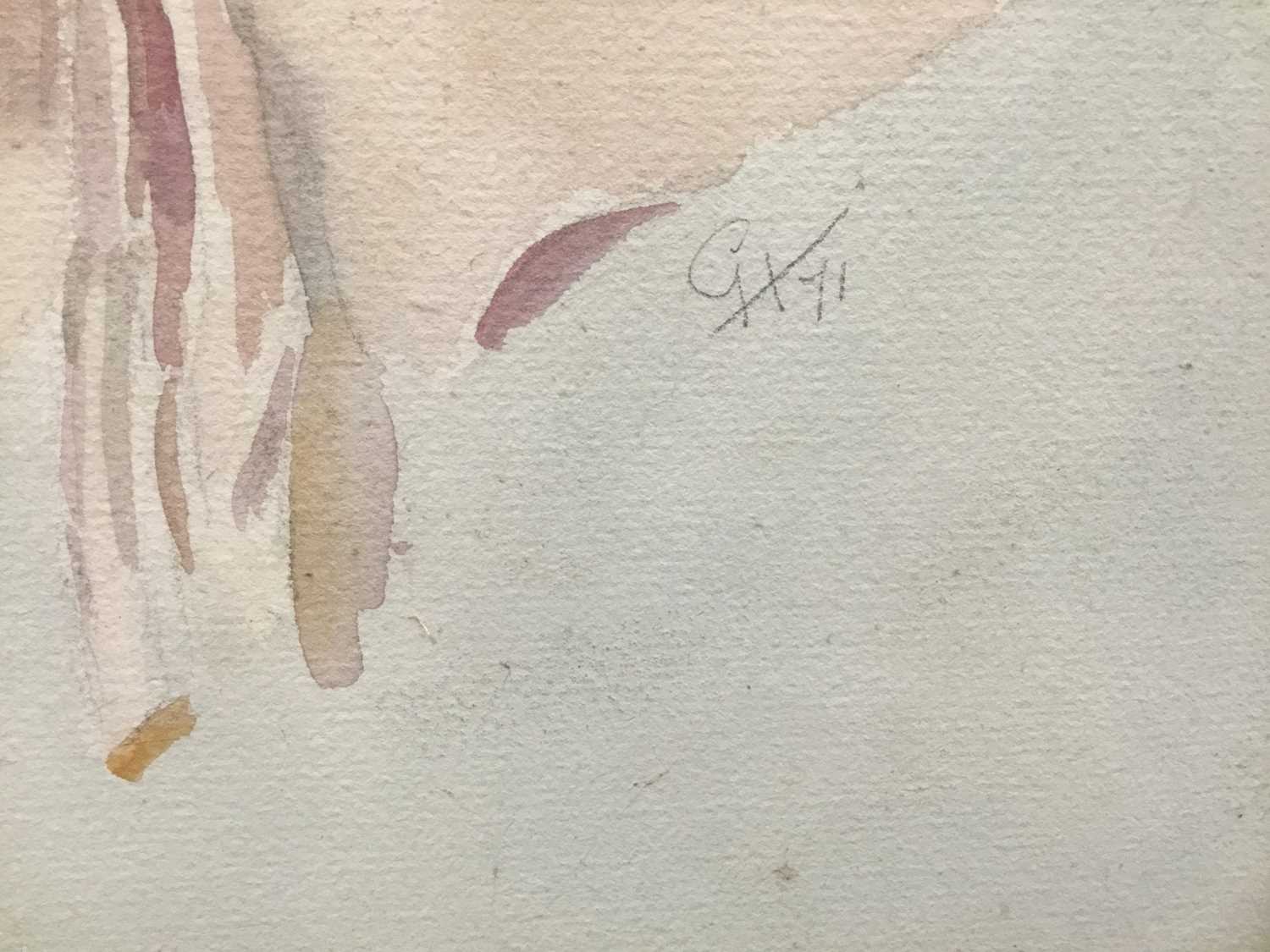 English School, 20th century, watercolour on board, portrait of a clown, signed and dated 71, 25 x - Image 2 of 4