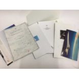 Collection of ephemera from a Concord flight
