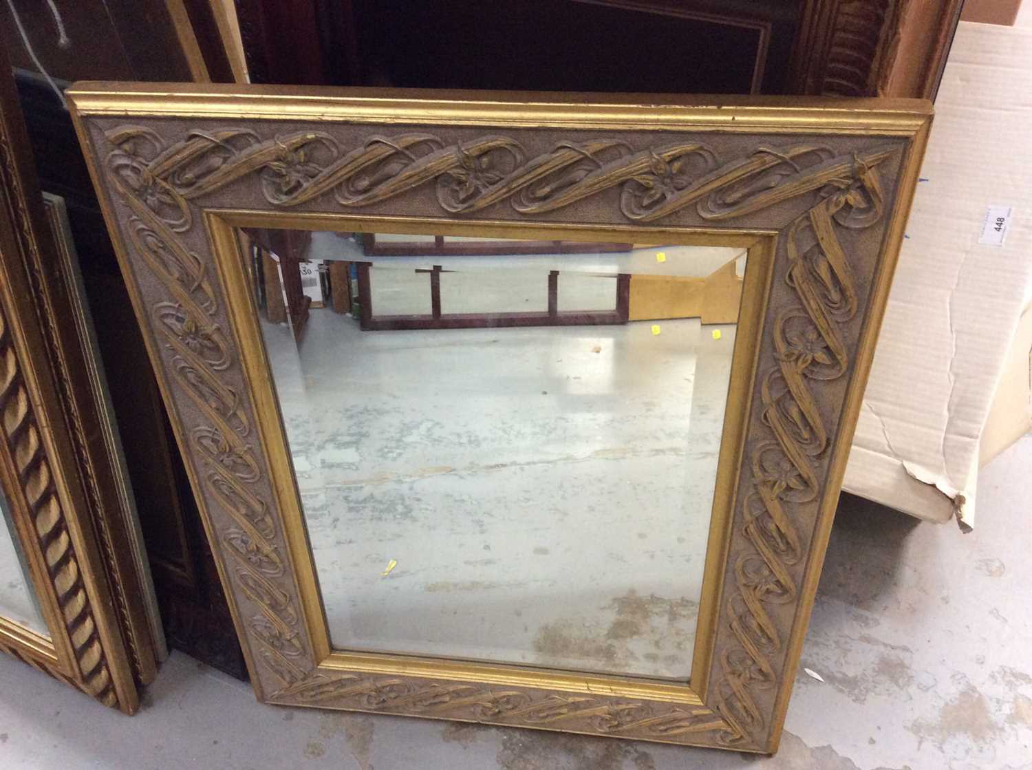 Group various wall mirrors and an English School pastel study of three children, in glazed gilt fram - Image 4 of 4