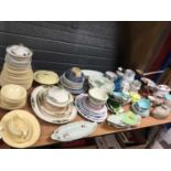 Large quantity of tea and dinner ware to include Royal Worcester Evesham, Woods Ware Jasmine, etc