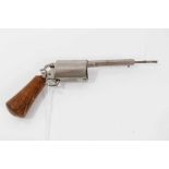 Edwardian novelty propelling pencil and pen in the form of a revolver with nickel plated frame , the