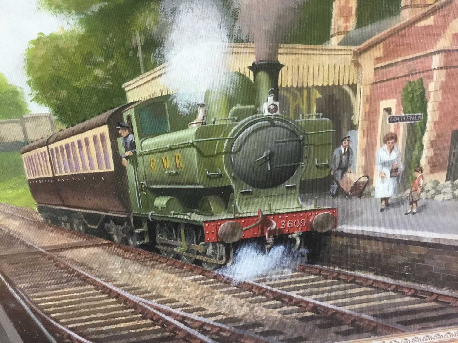 R Beckwith - three oils on board, landscapes with steam trains - Image 3 of 7