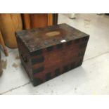 19th century oak and metal bound silver chest