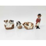 Royal Doulton fox D6445 and a collection of royal doulton and other dogs including HN2585 and HN2588