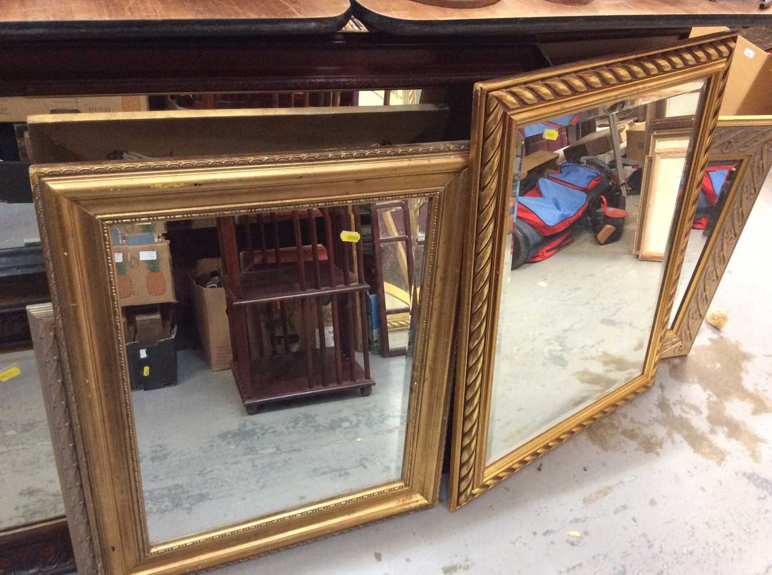 Group various wall mirrors and an English School pastel study of three children, in glazed gilt fram - Image 2 of 4