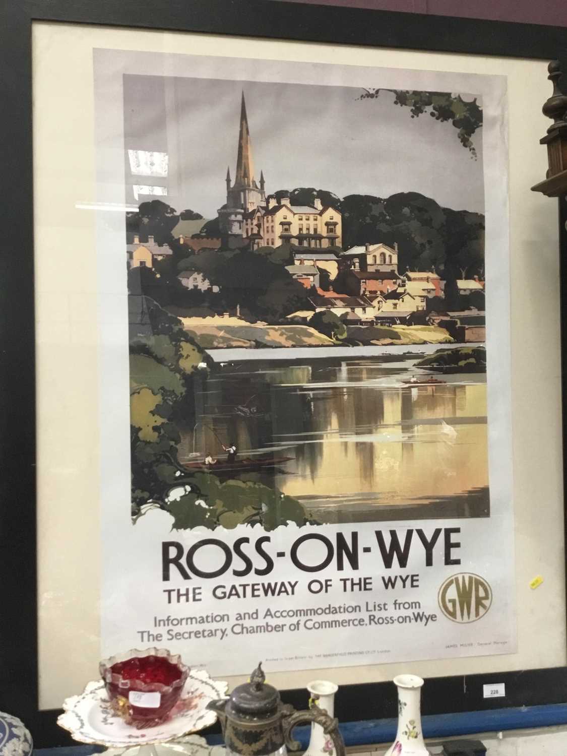 Reproduction print of a GWR poster 'Ross-On-Wye', in glazed frame - Image 2 of 3